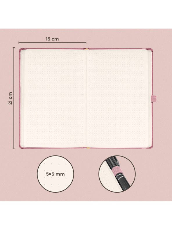 NOTIQUE NOTIQUE Notes Aprint Neo, rózsaszín, pöttyözött, 15 x 21 cm