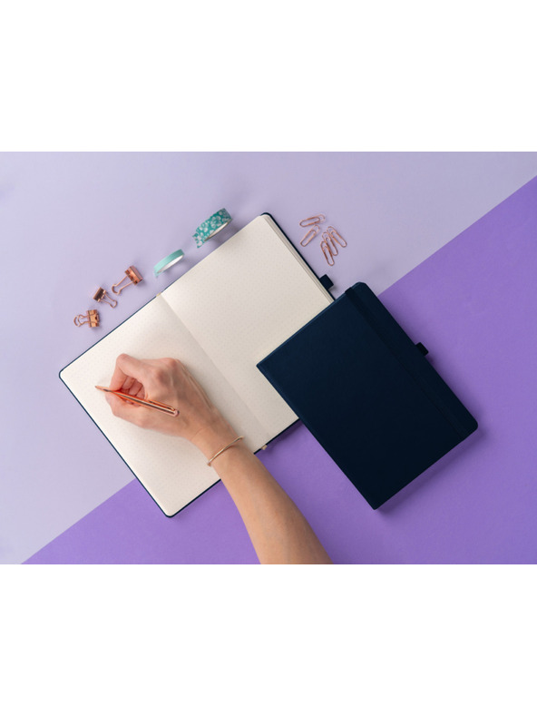 NOTIQUE NOTIQUE Notes Balacron, sötétkék, pöttyös, 15 x 21 cm