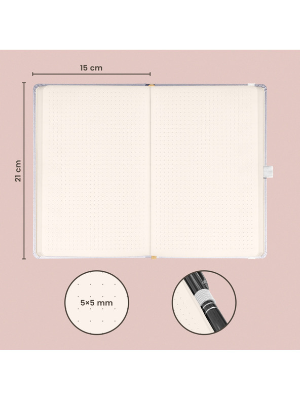 NOTIQUE NOTIQUE Notes Balacron, ezüst, pöttyös, 15 x 21 cm