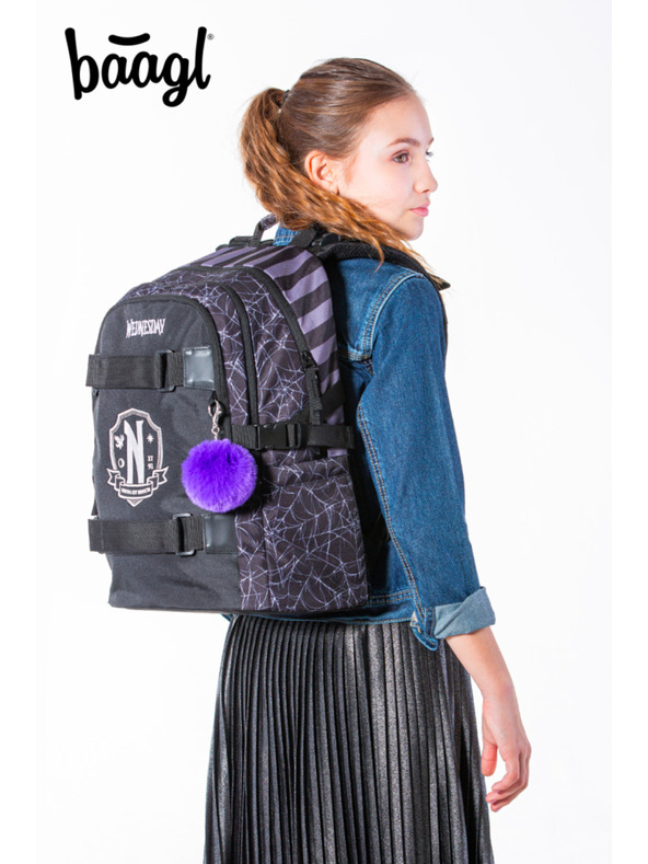 BAAGL  Fekete Iskola Hátizsák Skate szerda Nevermore Baagl