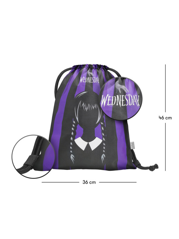 BAAGL  Fekete Wednesday iskolatáska Baagl