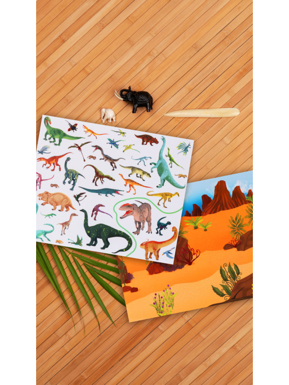 BAAGL  Olvass és ragassz – DINOSZAURUSZOK KÖZÖTT, matricás könyv