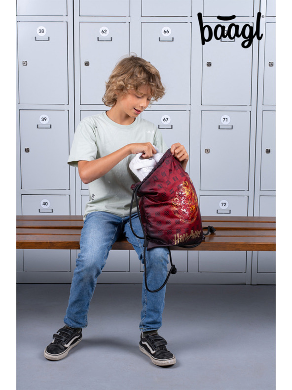 BAAGL  BAAGL SZETT 3 Skate Harry Potter Roxfort bordó: hátizsák, tolltartó, zsák
