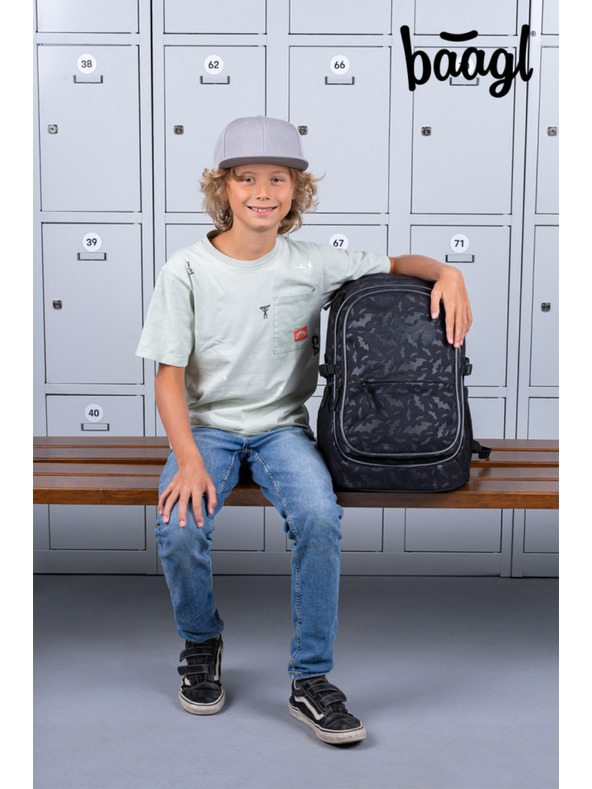 BAAGL  BAAGL SET 3 Core Batman fekete: hátizsák, tolltartó, tornazsák