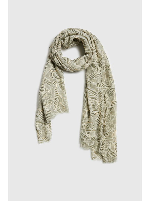 Moodo Olívzöld mintás sál Moodo