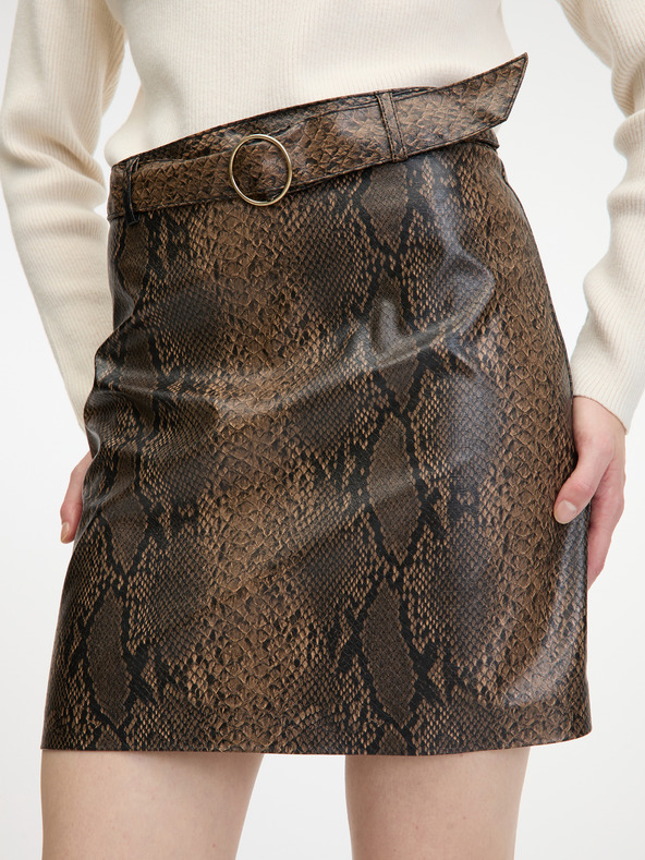 Orsay Orsay barna női műbőr szoknya