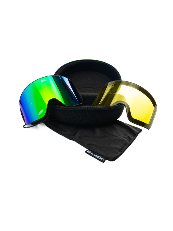 Horsefeathers Lynx snowboard szemüveg - black/mirror green