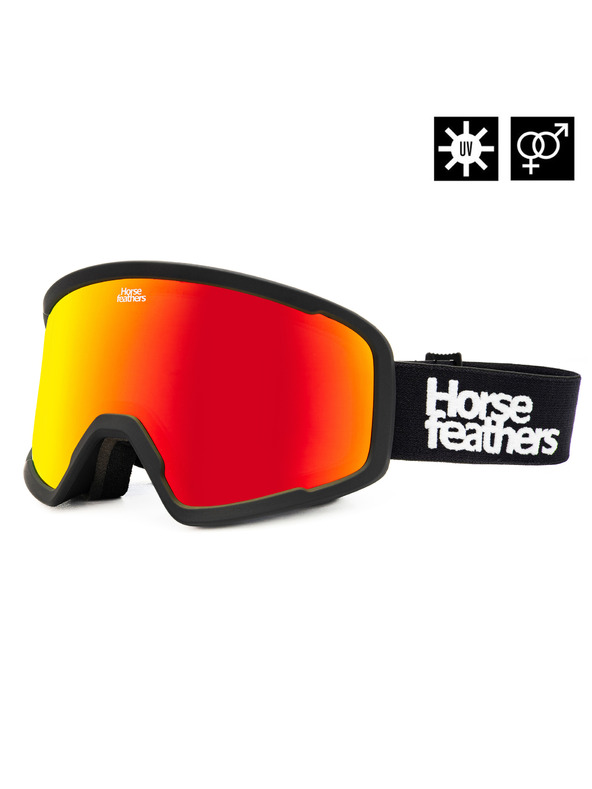 Horsefeathers Huck snowboard szemüveg - black/mirror red