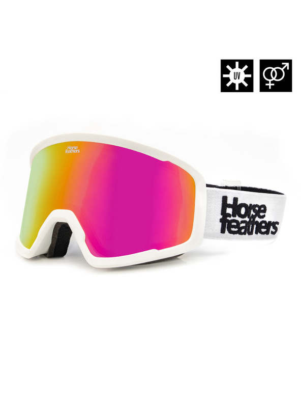 Horsefeathers Huck snowboard szemüveg - white/mirror pink