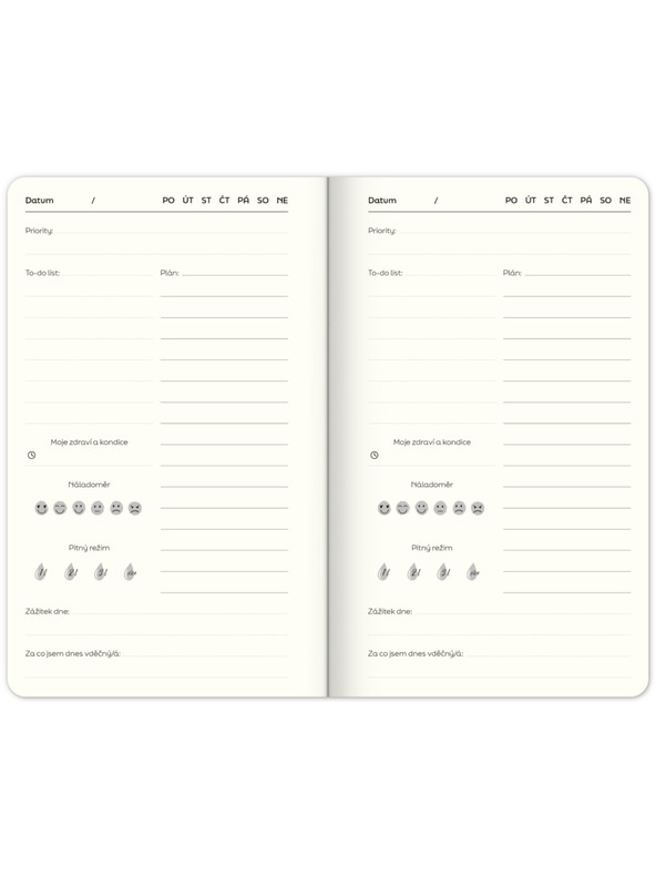 ELLA & MAX Undatált jegyzetfüzet Note to self, 5 perc naponta, 13 × 21 cm