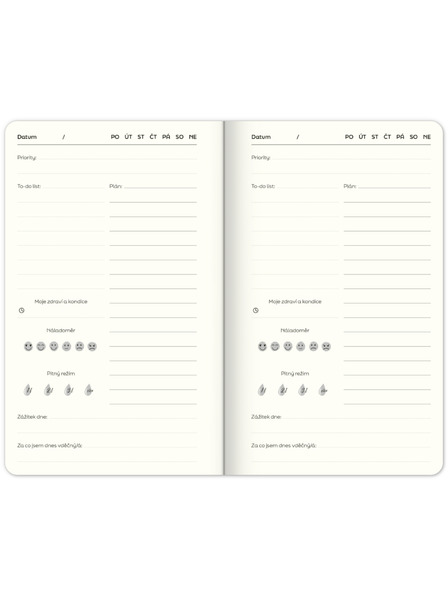 ELLA & MAX Undatált jegyzetfüzet Note to self, 5 perc naponta, 13 × 21 cm