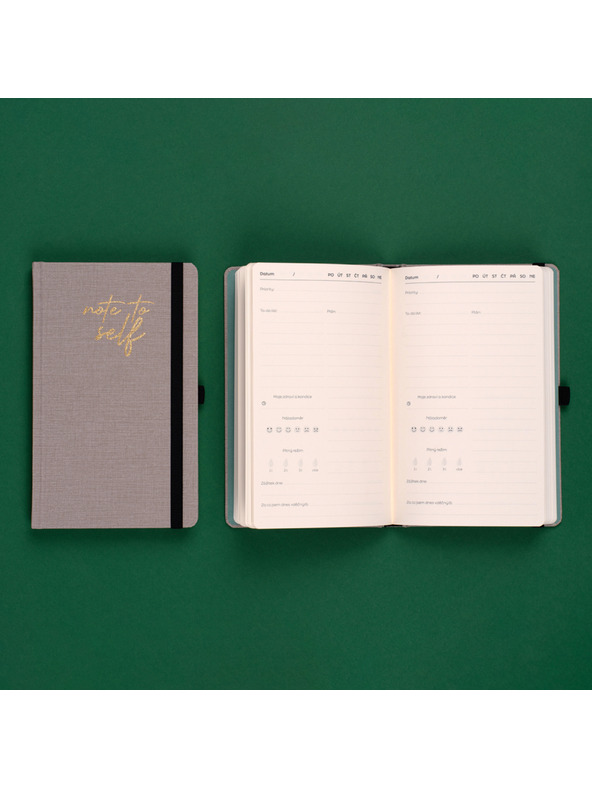 ELLA & MAX Undatált jegyzetfüzet Note to self, 5 perc naponta, 13 × 21 cm