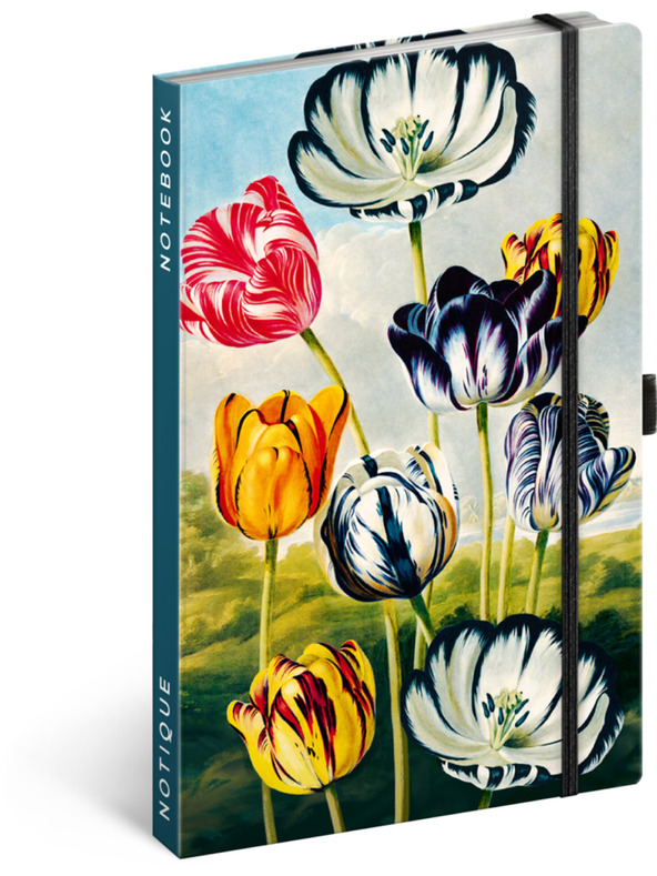 NOTIQUE NOTIQUE Jegyzettömb Tulipánok Kateřina Winterová, vonalas, 13 x 21 cm