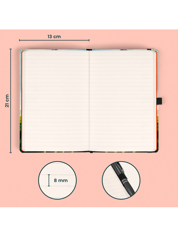 NOTIQUE NOTIQUE Jegyzettömb Tulipánok Kateřina Winterová, vonalas, 13 x 21 cm