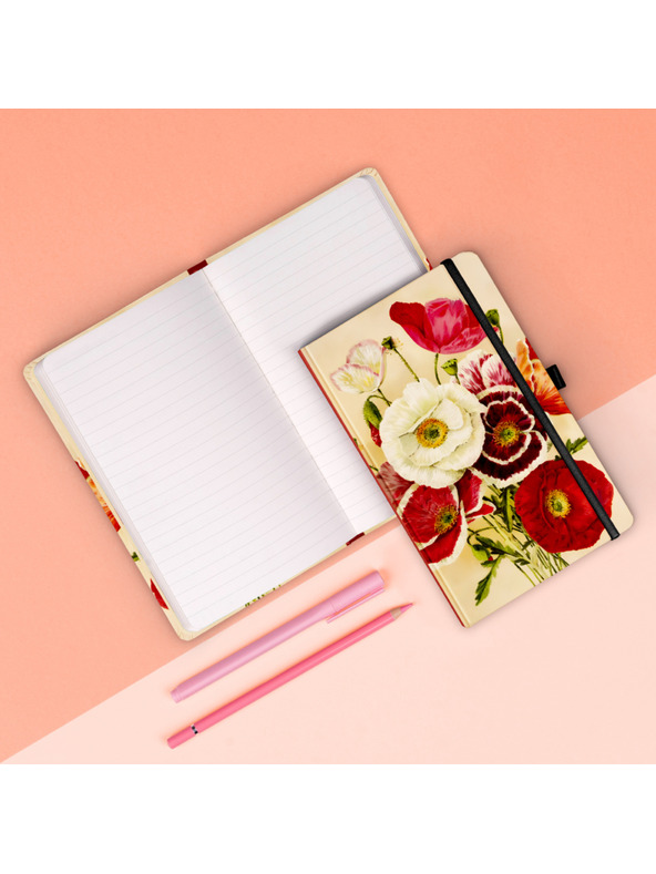 NOTIQUE NOTIQUE Jegyzettömb Pipacs Kateřina Winterová, vonalas, 13 x 21 cm