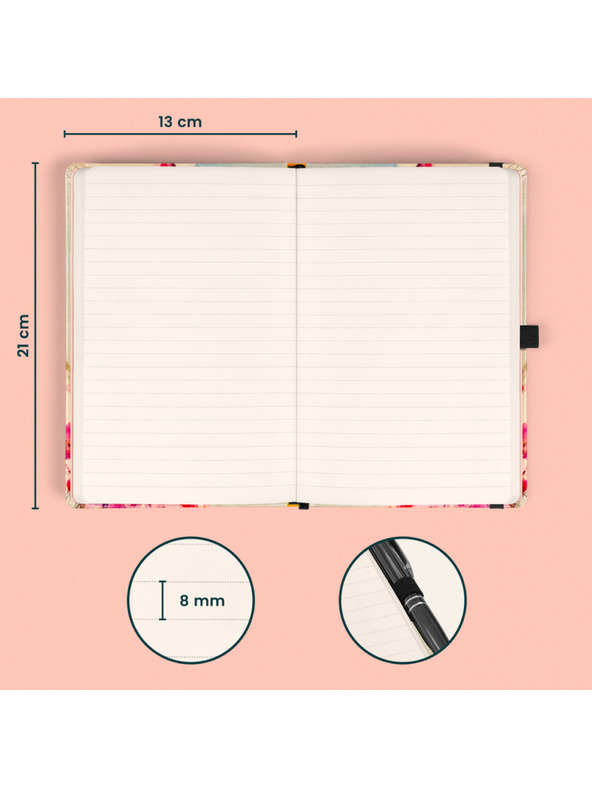 NOTIQUE NOTIQUE Jegyzettömb Madarak – szakaura Kateřina Winterová, vonalas, 13 x 21 cm