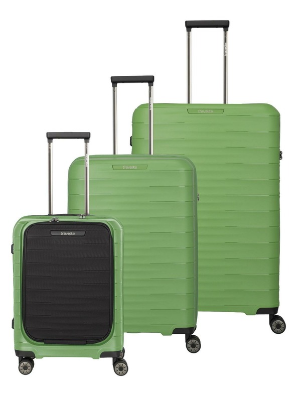 Travelite Utazási bőrönd szett Travelite Mooby S,M,L Front pocket Green