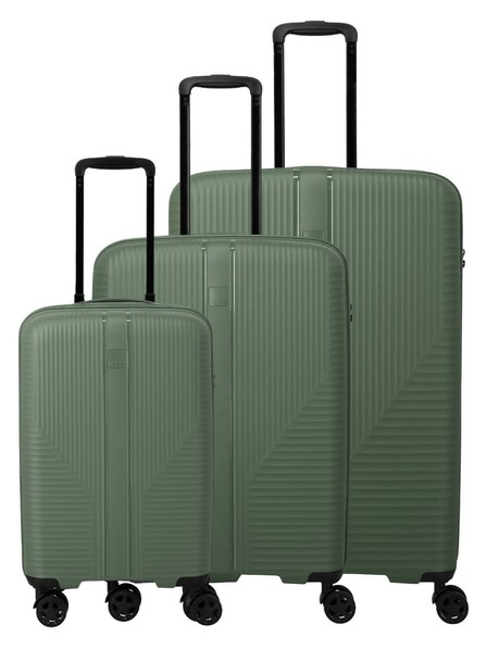 Travelite Utazási bőrönd szett Travelite Air Stripe S,M,L Slim Green