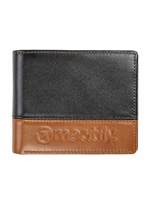 Meatfly Meatfly bőr pénztárca Eddie Premium Black / Oak
