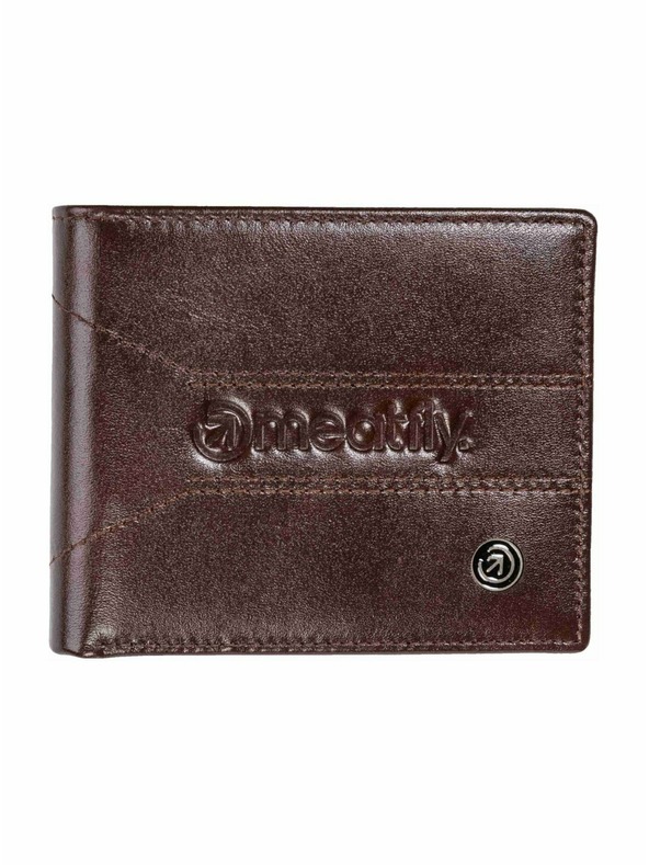 Meatfly Meatfly bőr pénztárca Zac Premium Dark Brown
