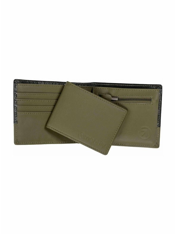 Meatfly Meatfly bőr pénztárca Eddie Premium Olive / Black