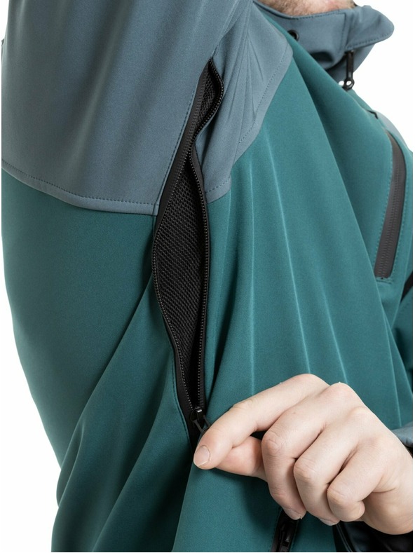 Meatfly Meatfly férfi softshell kabát Rasmussen Botanical / Blue Sea