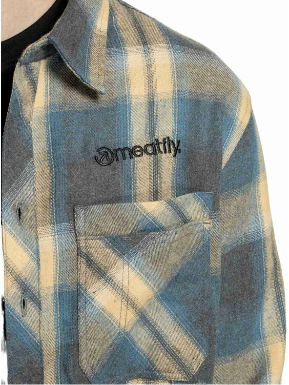 Meatfly Meatfly férfi ing Kurt Cream / Blue