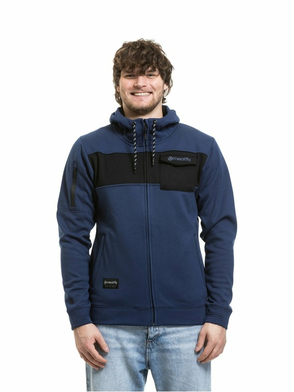 Meatfly Meatfly férfi technikai pulóver Josh Dark Ocean / Black