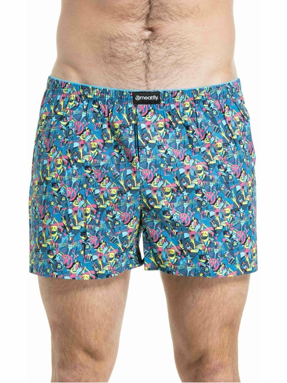 Meatfly Meatfly férfi boxer rövidnadrág Agostino Pink Partyboi / Cityboi Double Pack