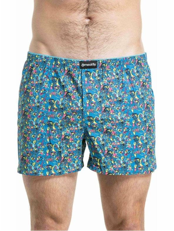 Meatfly Meatfly férfi boxer rövidnadrág Agostino Pink Partyboi / Cityboi Double Pack