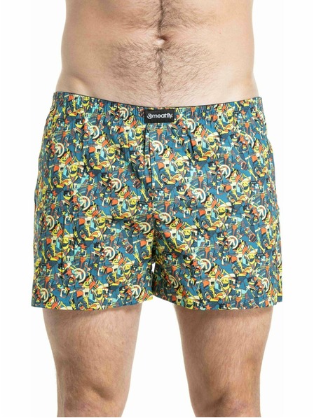 Meatfly Meatfly férfi boxer rövidnadrág Agostino Blue Partyboi / Cityboi Double Pack