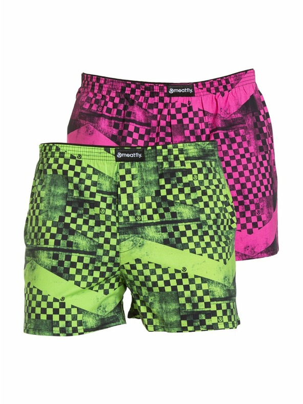 Meatfly Meatfly férfi boxer Agostino Double Pack J - Checkered