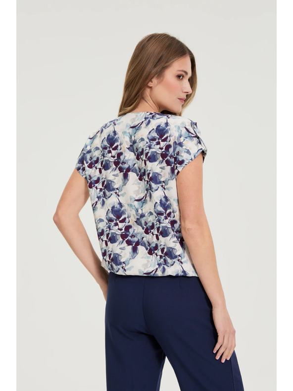 Moodo Sötétkék virágmintás viszkóz ing Moodo