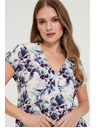 Moodo Sötétkék virágmintás viszkóz ing Moodo