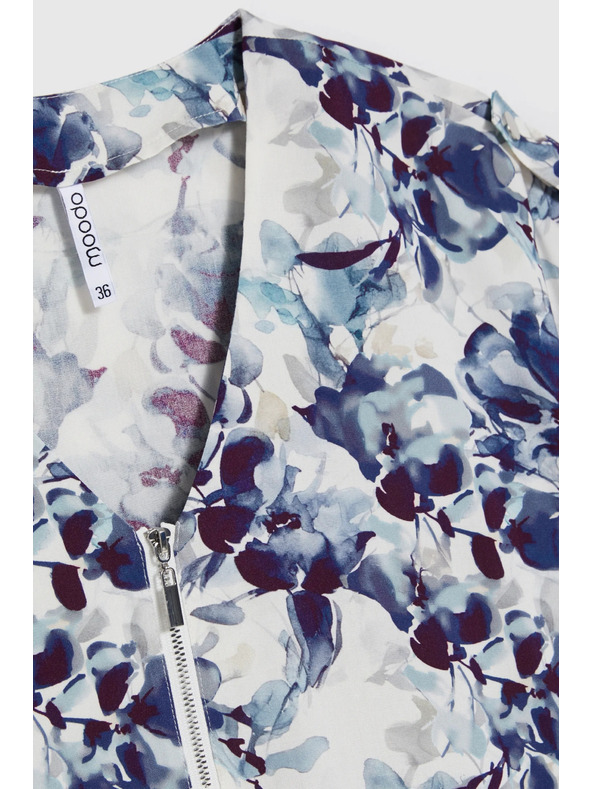 Moodo Sötétkék virágmintás viszkóz ing Moodo