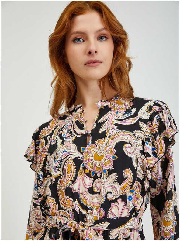 Orsay ORSAY bézs színű-piros mintás női ruha