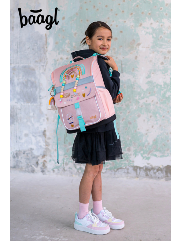 BAAGL  BAAGL SET 5 Zippy Duha rózsaszín: aktatáska, tolltartó, zsák, kötény, pénztárca