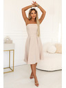 numoco VIVIENNE Korzettás bővített midi ruha övvel - világos bézs