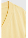 Moodo Pamut blúz V-nyakkivágással sárga Moodo