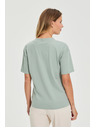 Moodo Pamut blúz V-nyakkivágással olíva Moodo