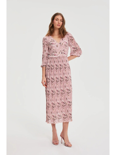 Moodo Pliszírozott ruha rózsaszín Moodo