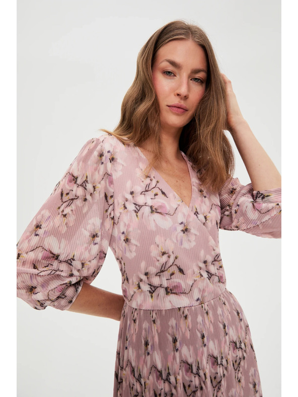 Moodo Pliszírozott ruha rózsaszín Moodo