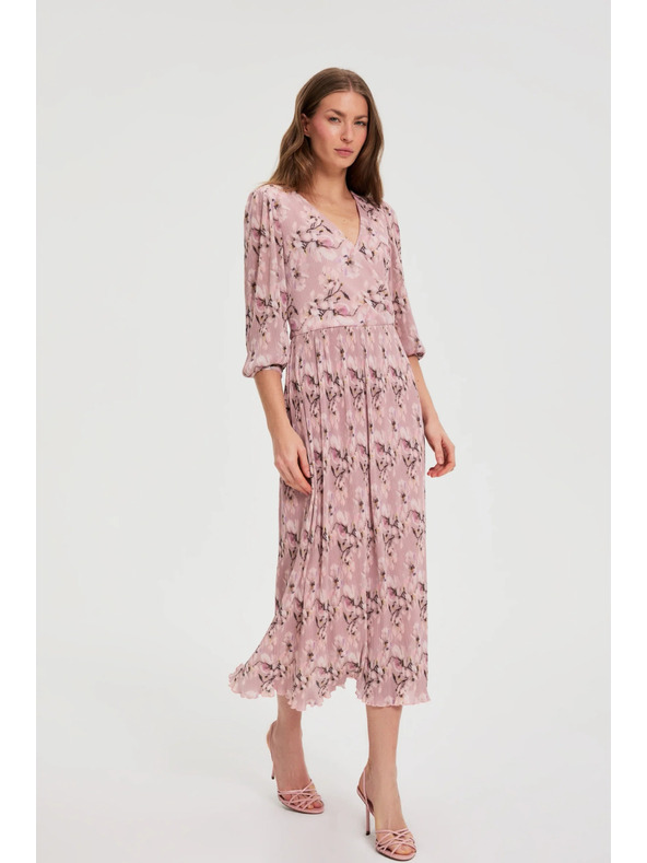 Moodo Pliszírozott ruha rózsaszín Moodo