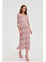 Moodo Pliszírozott ruha rózsaszín Moodo