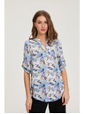 Moodo Viszkóz ing virágmintával kék Moodo