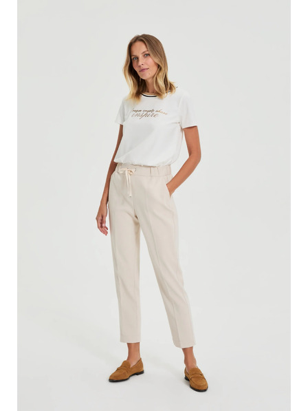 Moodo Bézs pliszírozott nadrág Moodo