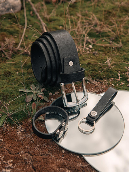 Ombre Clothing Férfi bőr kiegészítő szett - fekete A654 Ombre Clothing