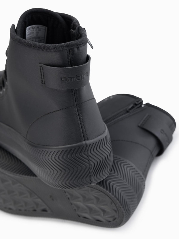 Ombre Clothing Férfi magas tornacipő cipzárral az easy on-hoz - fekete V1 OM-FOTH-0184 Ombre Clothing