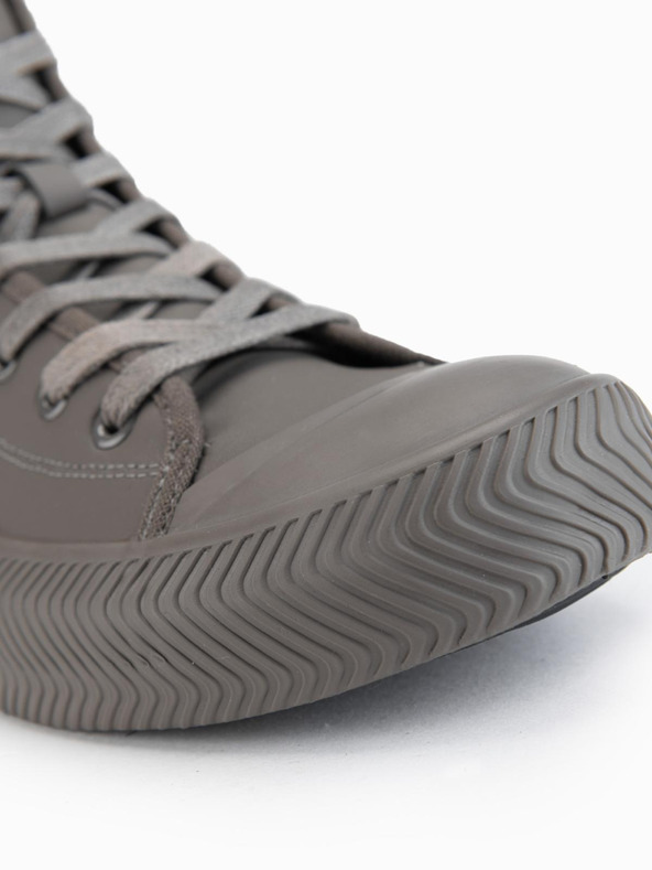 Ombre Clothing Férfi magas tornacipő cipzárral az easy on-hoz - sötét bézs V3 OM-FOTH-0184 Ombre Clothing