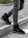 Ombre Clothing Férfi bokacipő formázott talppal - fekete V1 OM-FOBO-0122 Ombre Clothing